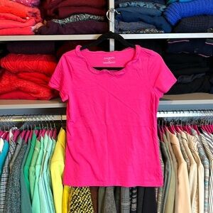 Talbots hot pink short sleeve scoop neck top size SP​